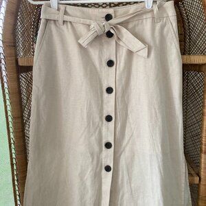 Banana Republic Midi Button Front Skirt